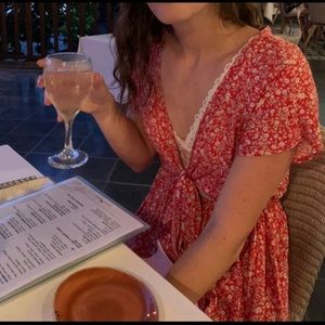 Shein small red floral dress